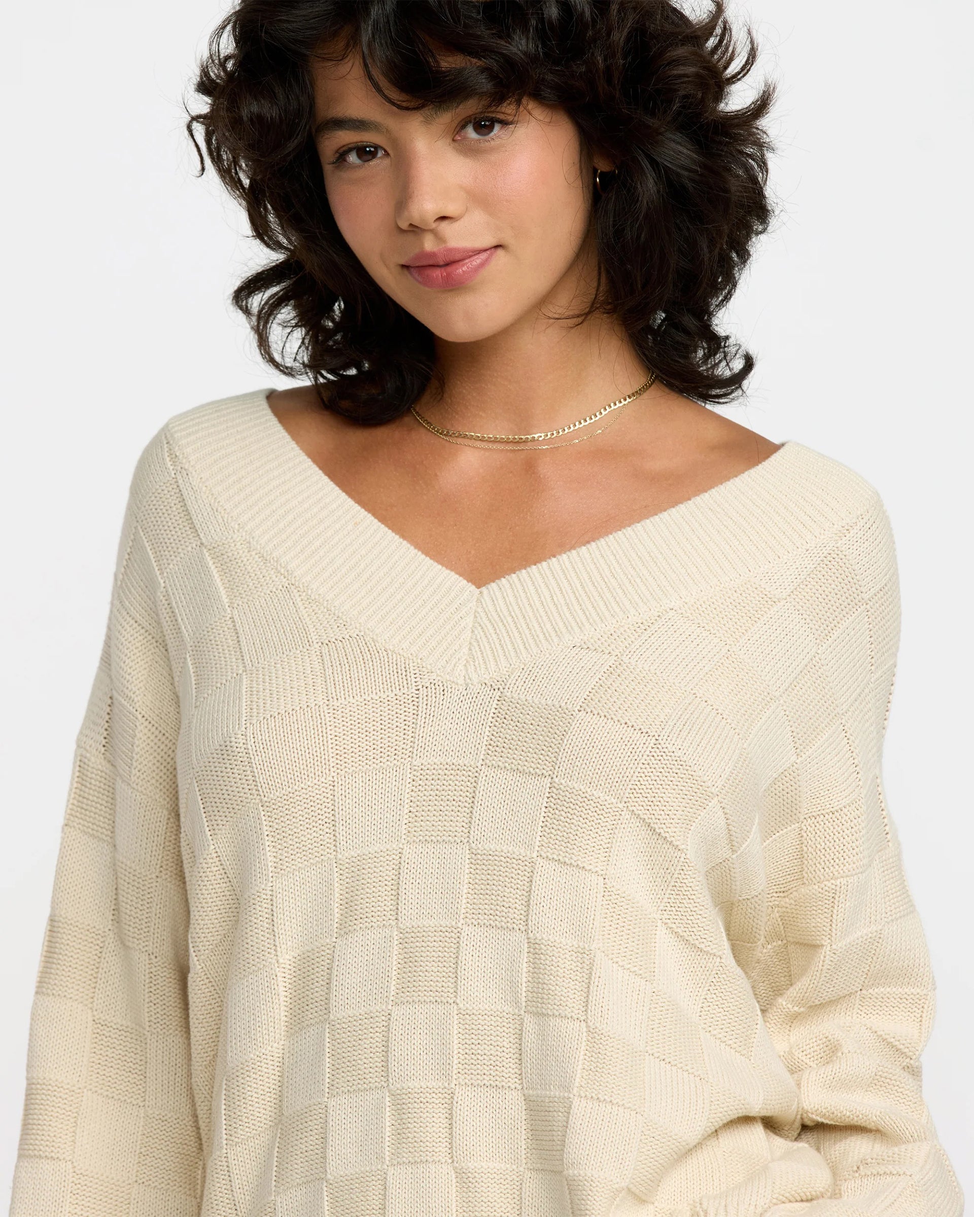 RVCA Women's Harmony V-Neck Sweater - Sand