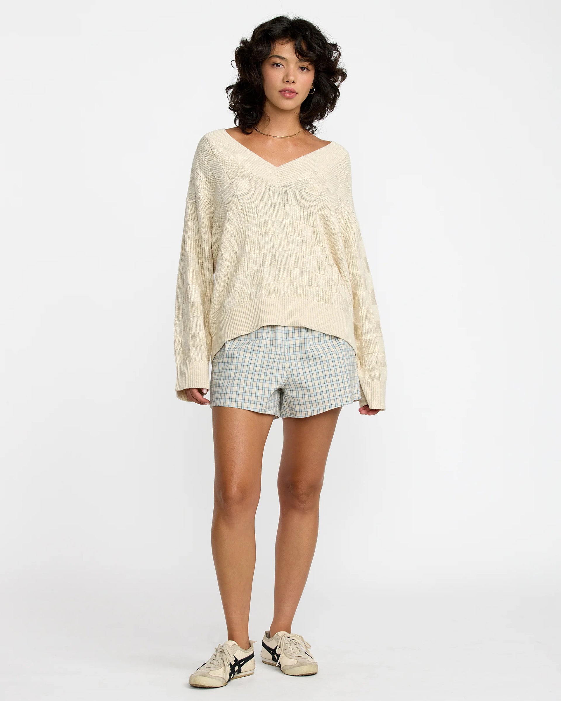 RVCA Women's Harmony V-Neck Sweater - Sand