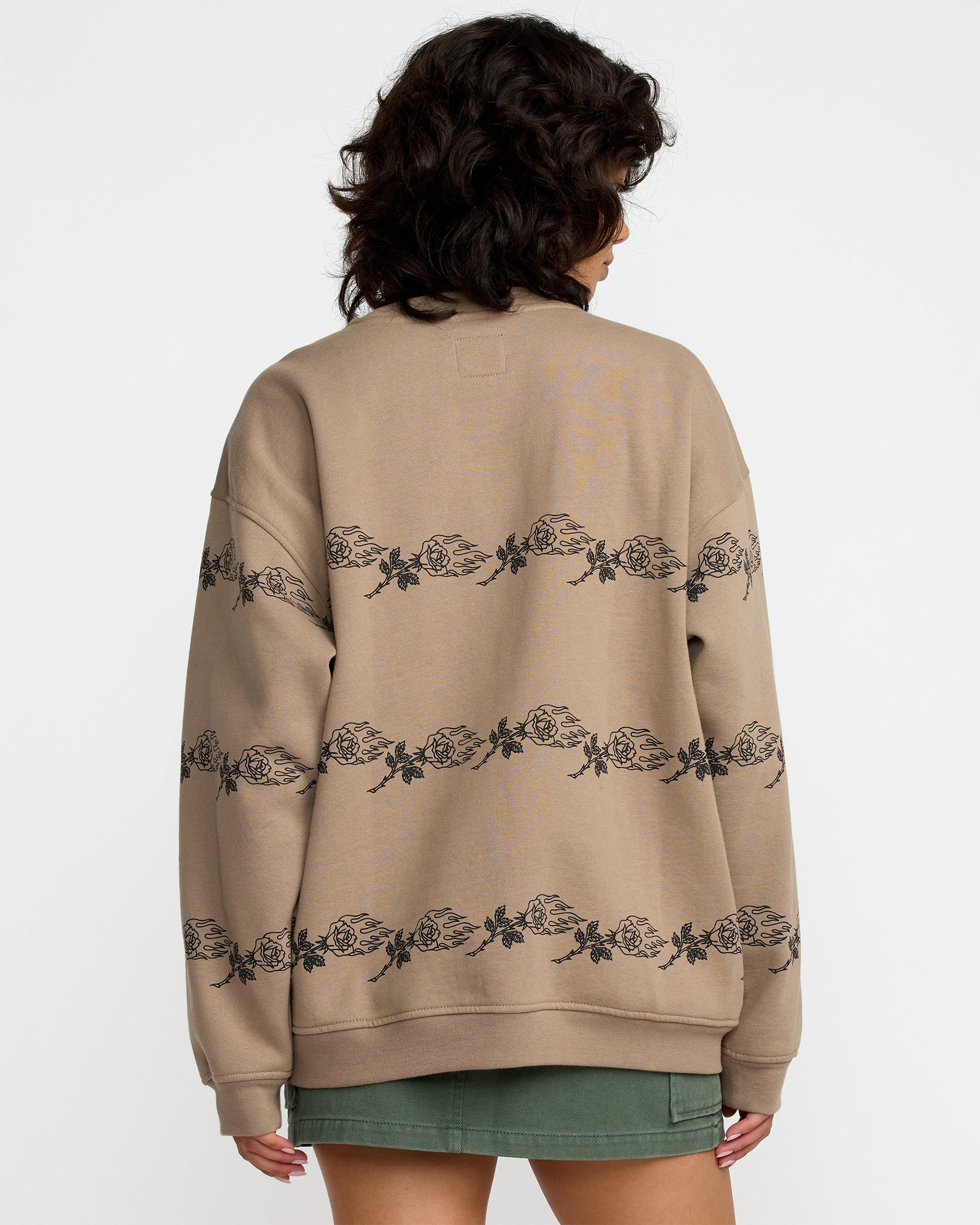 RVCA Women's KSL Boyfriend Crew - Desert Taupe