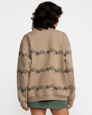 RVCA Women's KSL Boyfriend Crew - Desert Taupe