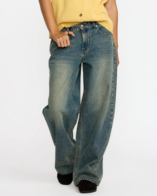 RVCA Women's Loosey Pant - Dusty Blue Wash