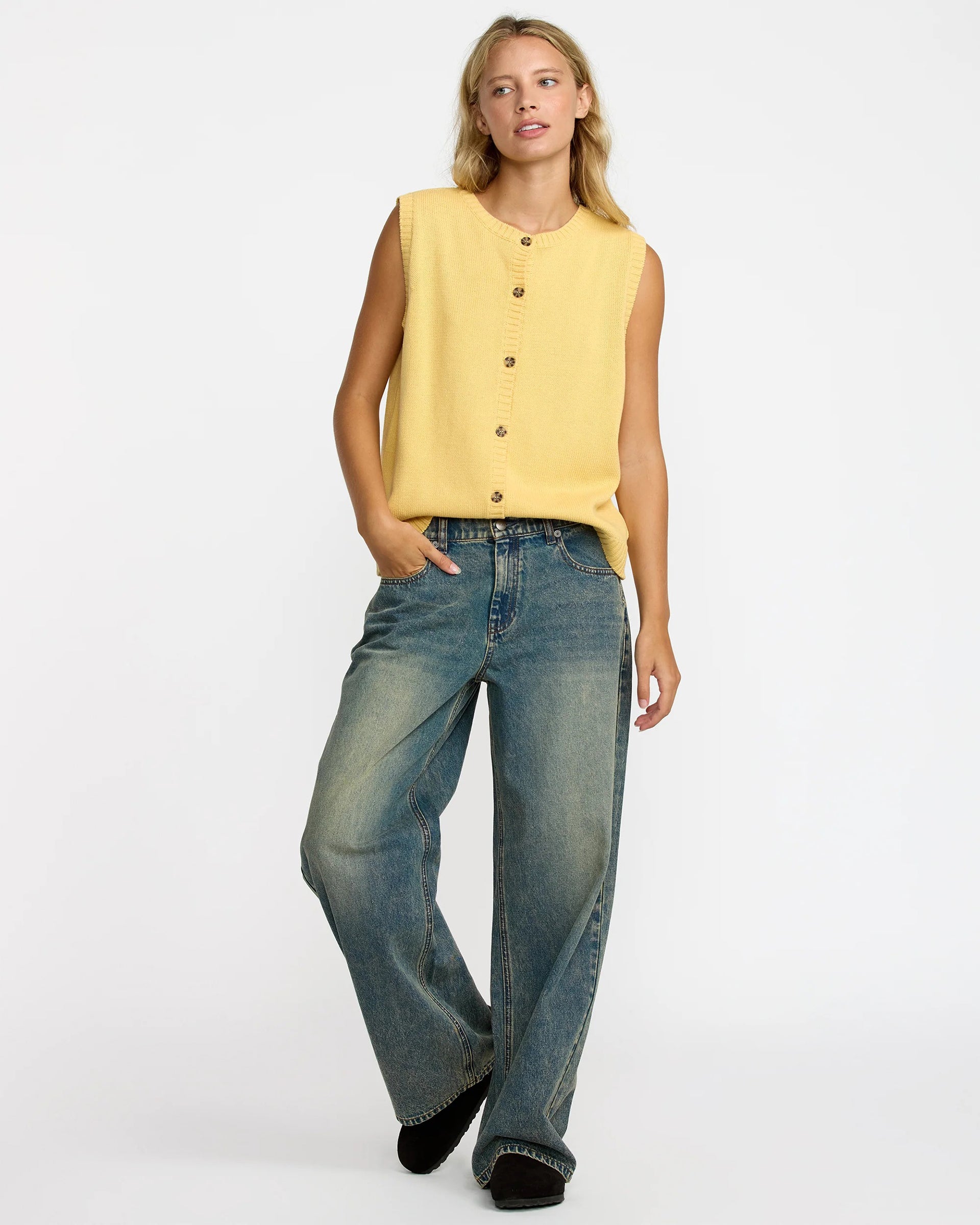 RVCA Women's Loosey Pant - Dusty Blue Wash