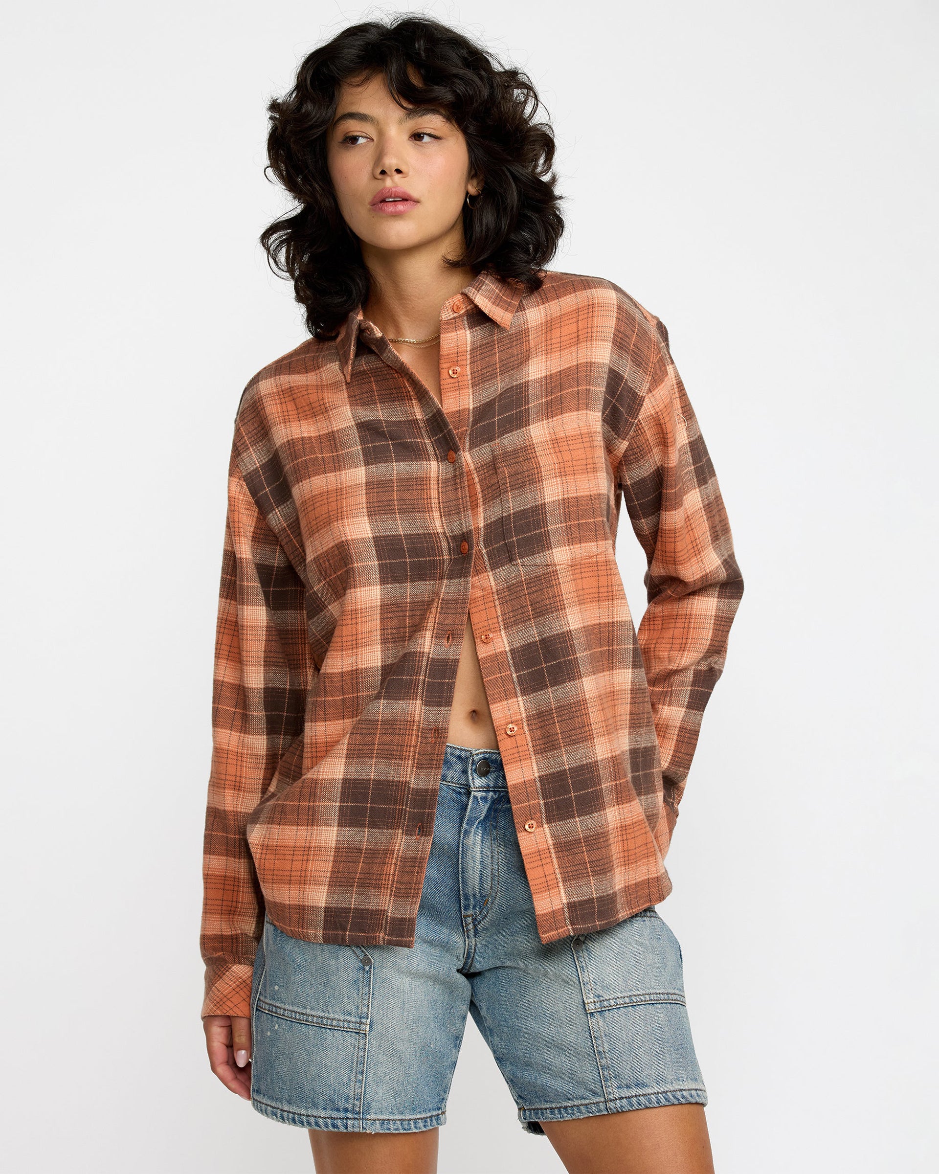 RVCA Women's Mabel Flannel - Pumpkin