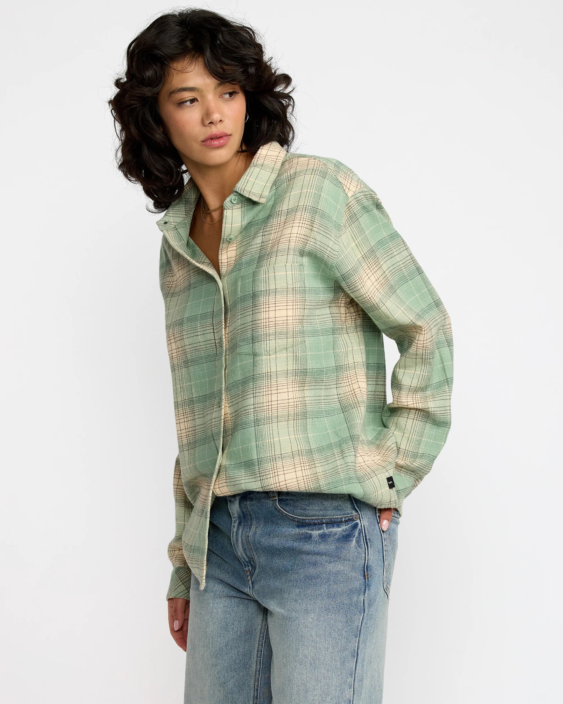 RVCA Women's Mabel Flannel - Sea Green