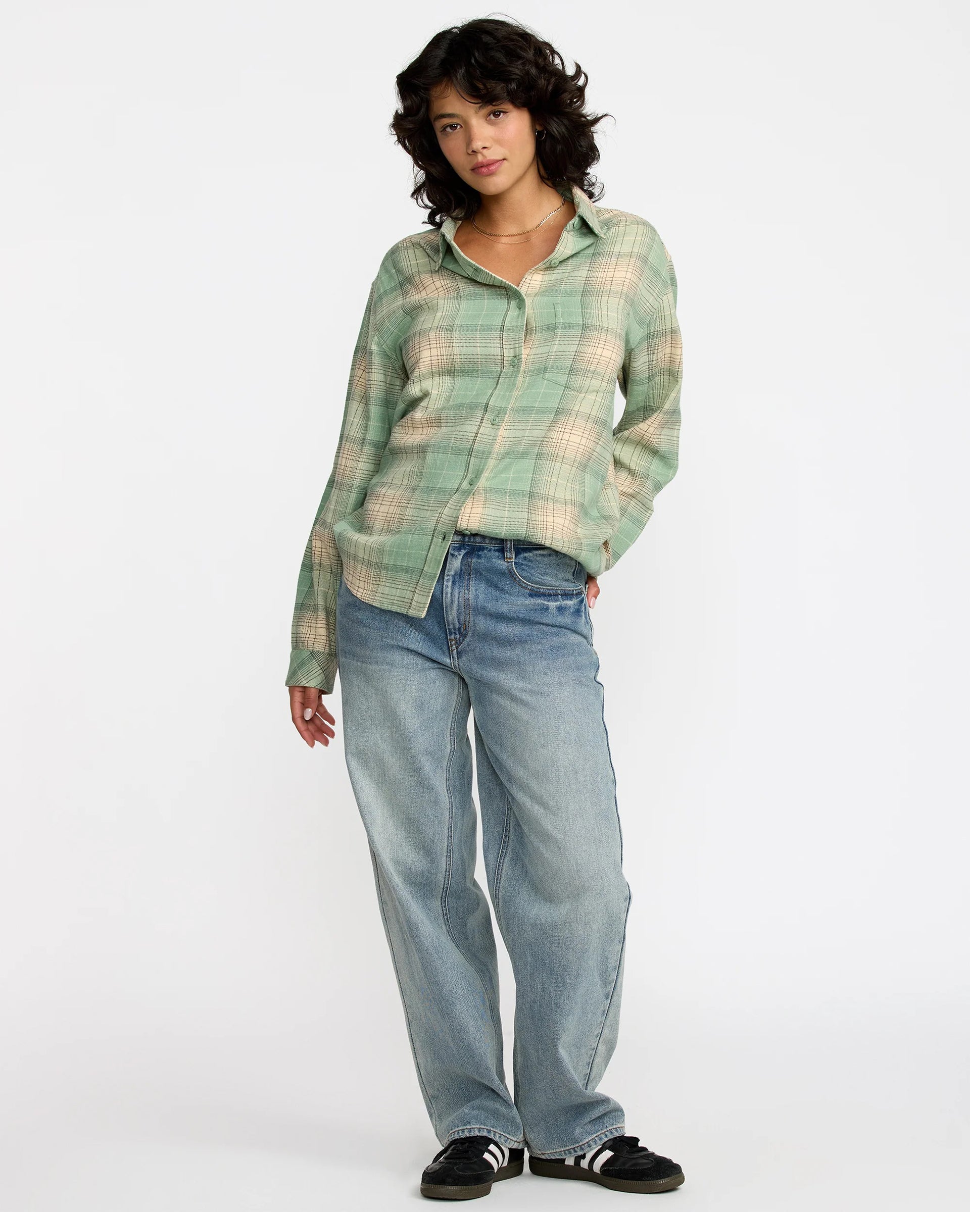 RVCA Women's Mabel Flannel - Sea Green