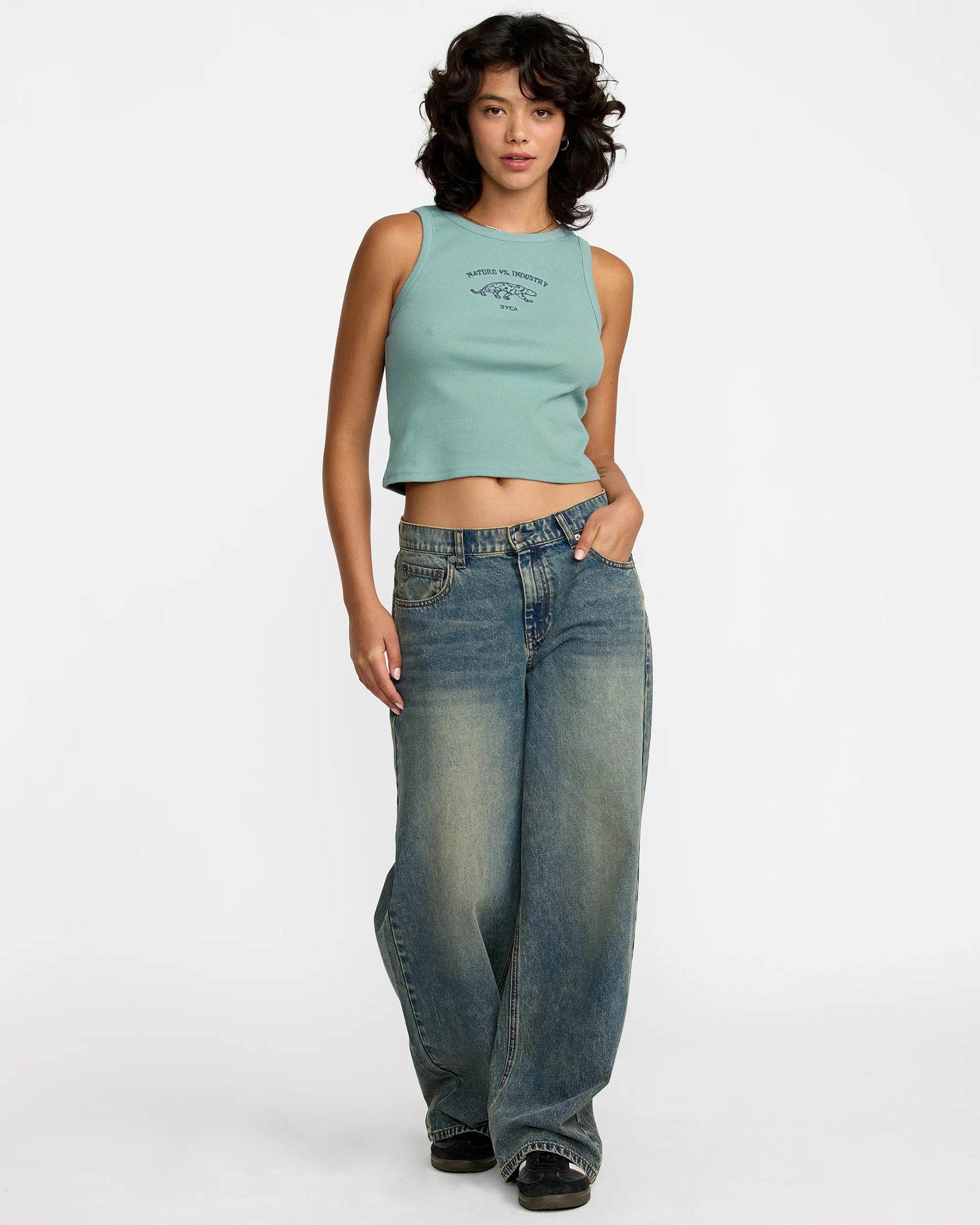 RVCA Women's Match Tank Top - Blue Haze