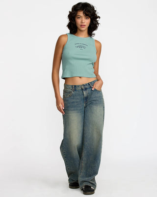 RVCA Women's Match Tank Top - Blue Haze