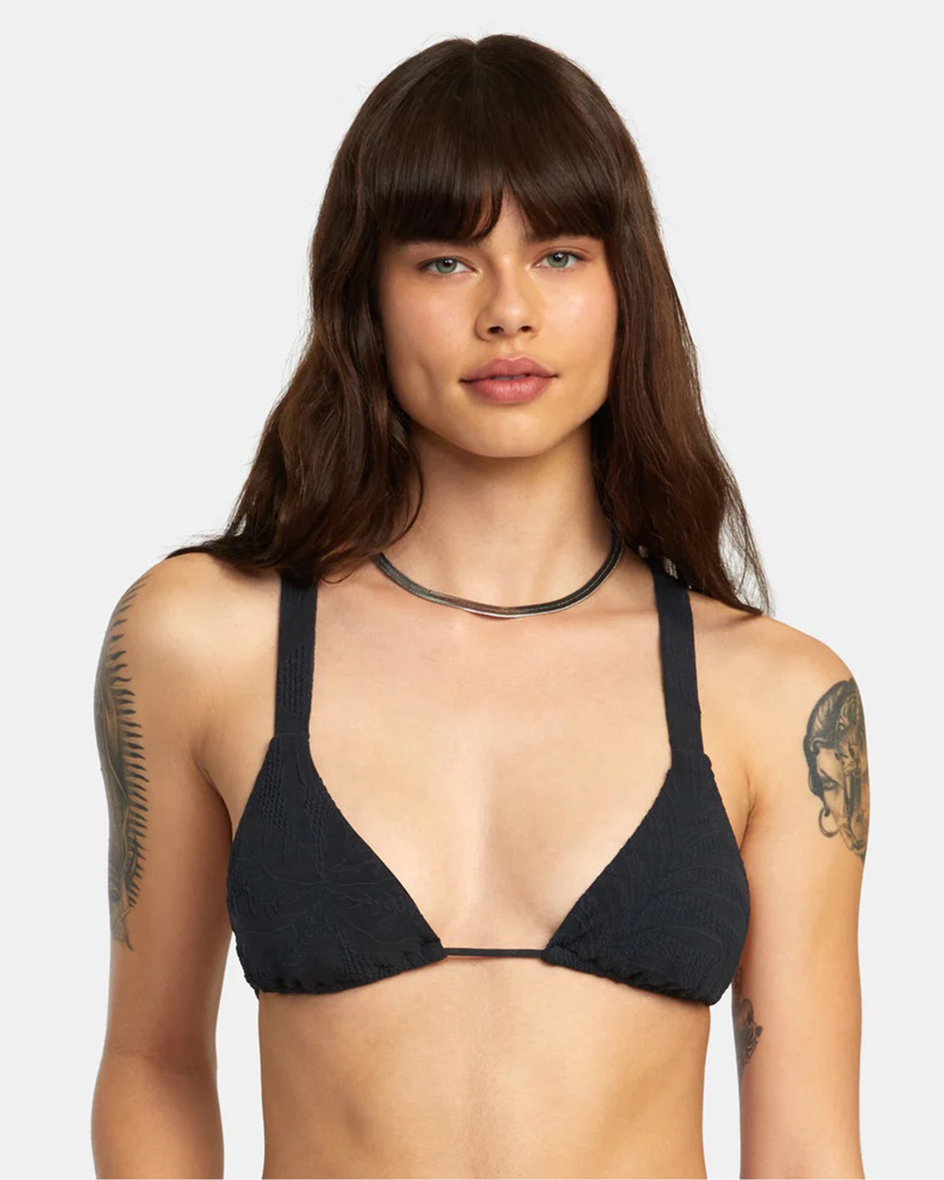 RVCA Women's Palm Grooves Wide Strap Triangle Bikini Top