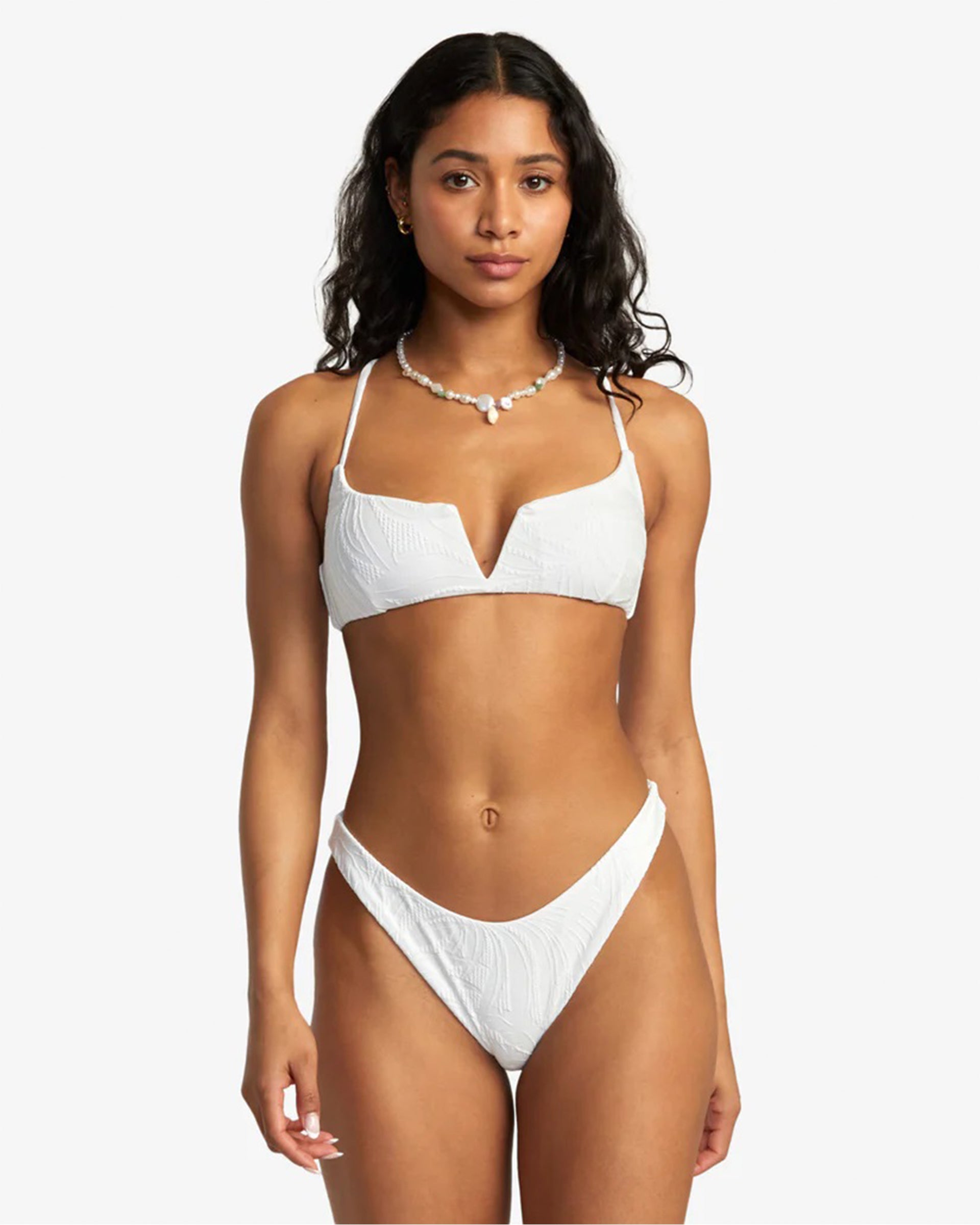 RVCA Women's Palm Grooves V Wire Crossback Bikini Top