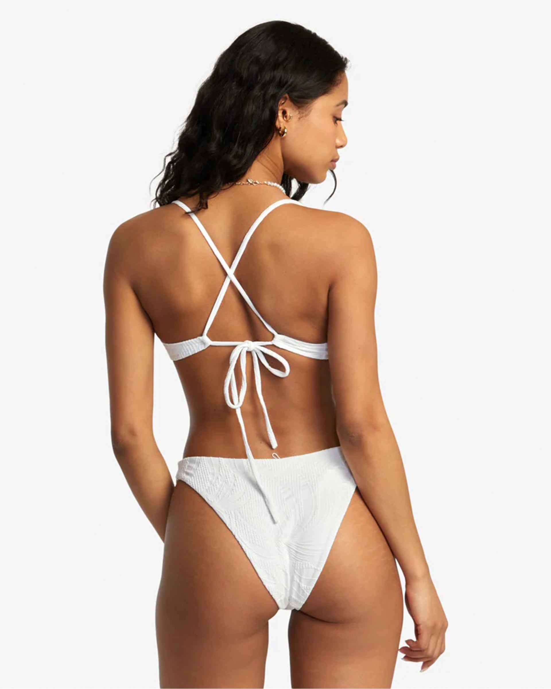 RVCA Women's Palm Grooves V Wire Crossback Bikini Top