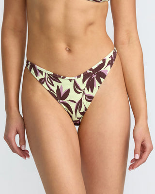 RVCA Women's Paradiso Binded Ultra Skimpy Bikini Bottom - Lint Dark Floral