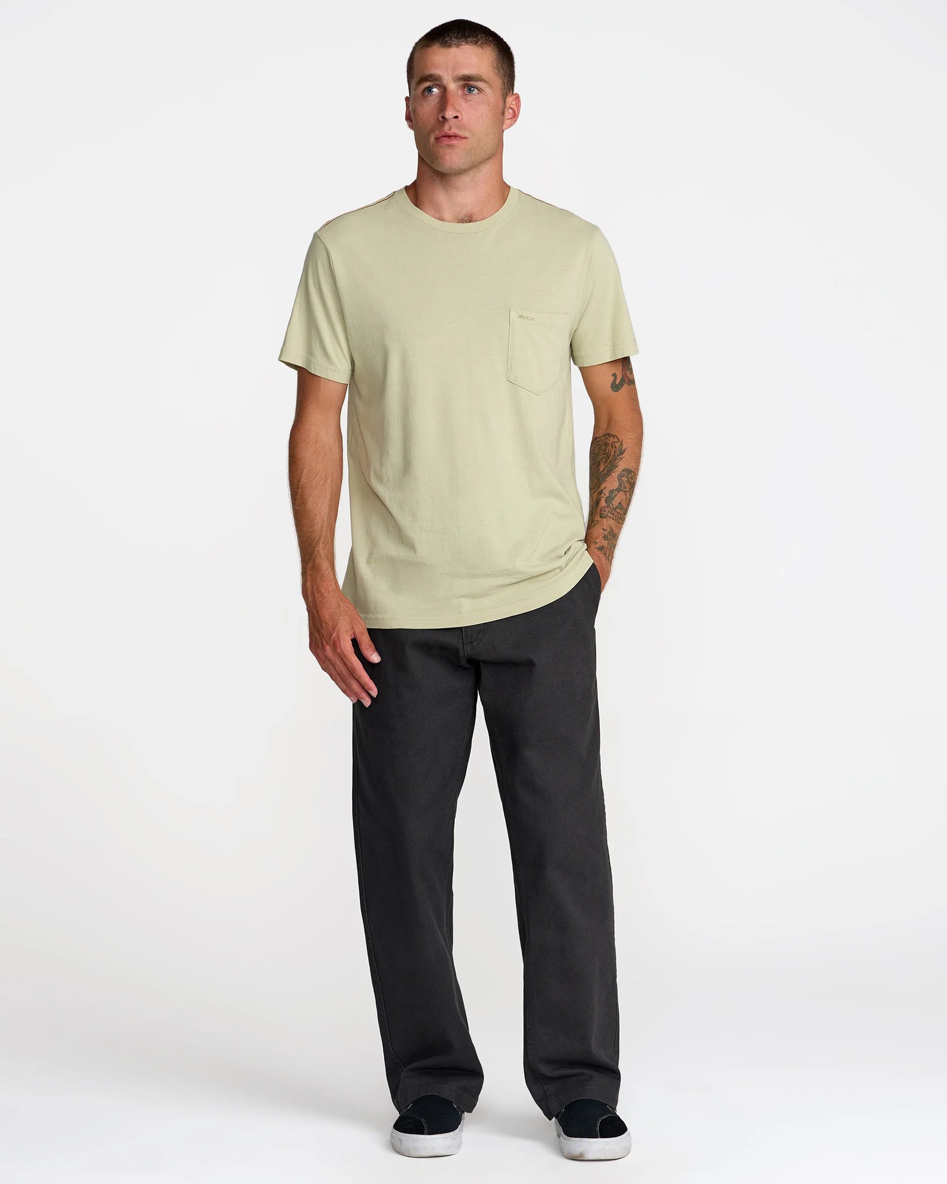 RVCA PTC 2 Pigment Short Sleeve T-Shirt - Light Olive
