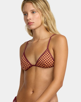 RVCA Women's Reverberation Fixed Triangle Bikini Top - Ochre