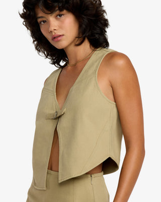 RVCA Women's Rider Utility Vest - Olive Grey