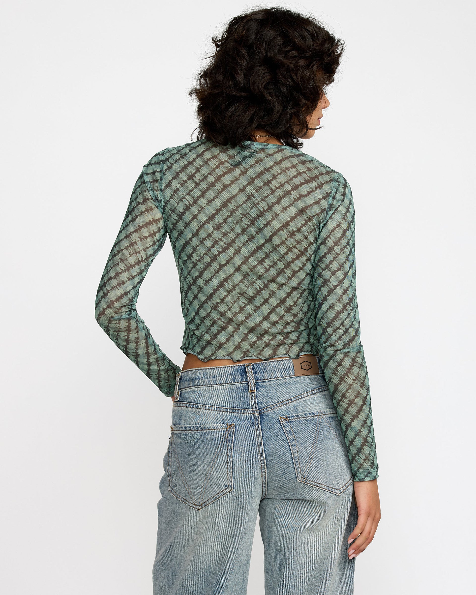 RVCA Women's River Long Sleeve Shirt - Sea Green