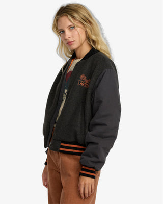 RVCA Women's Ryan Bomber Jacket - Washed Black