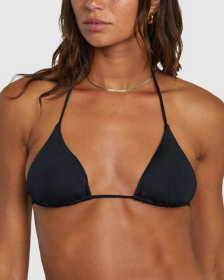 RVCA Women's Solid Halter Triangle Bikini Top - RVCA Black
