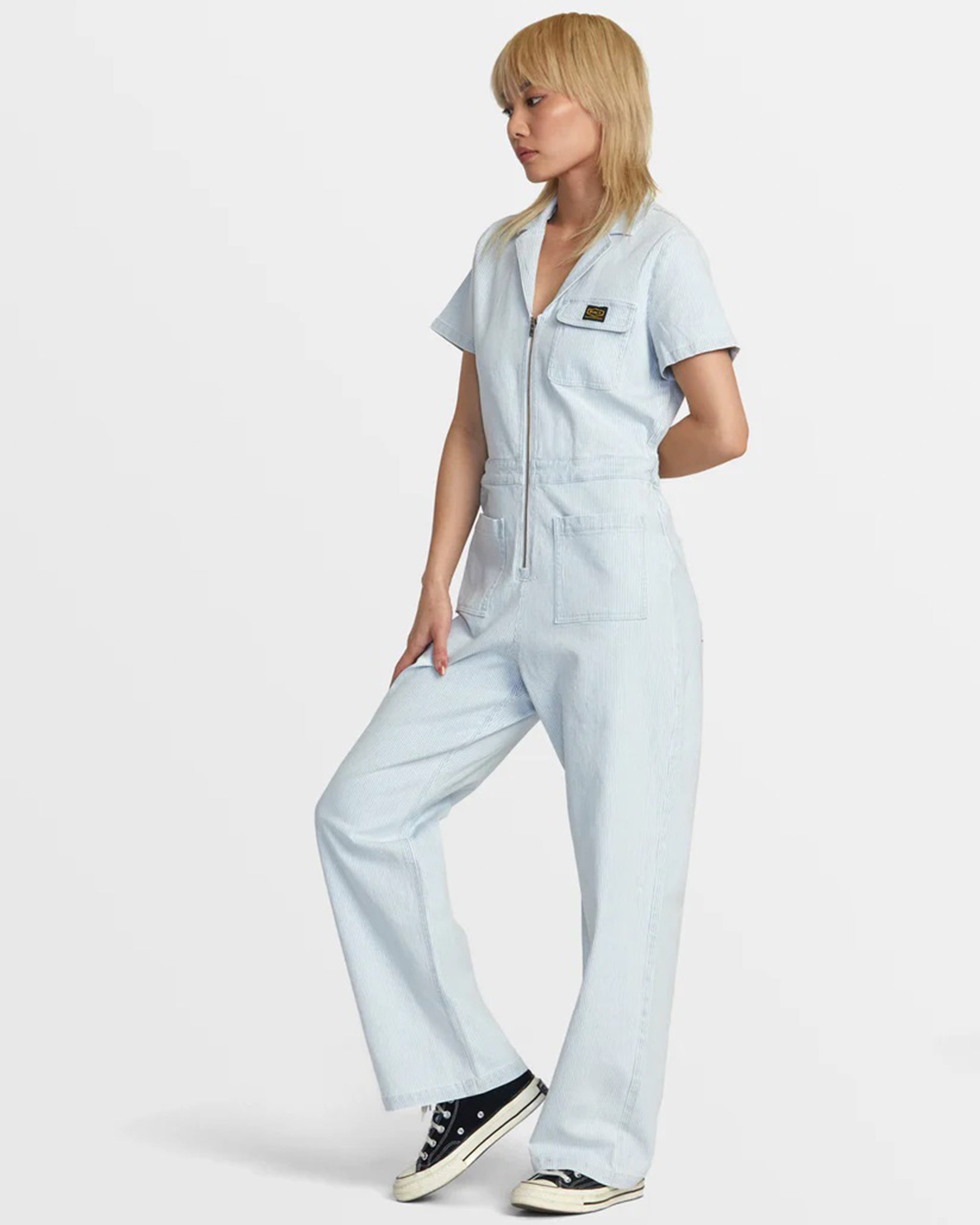 RVCA Women's Spring Shift Workwear Jumpsuit - Hickory Blue