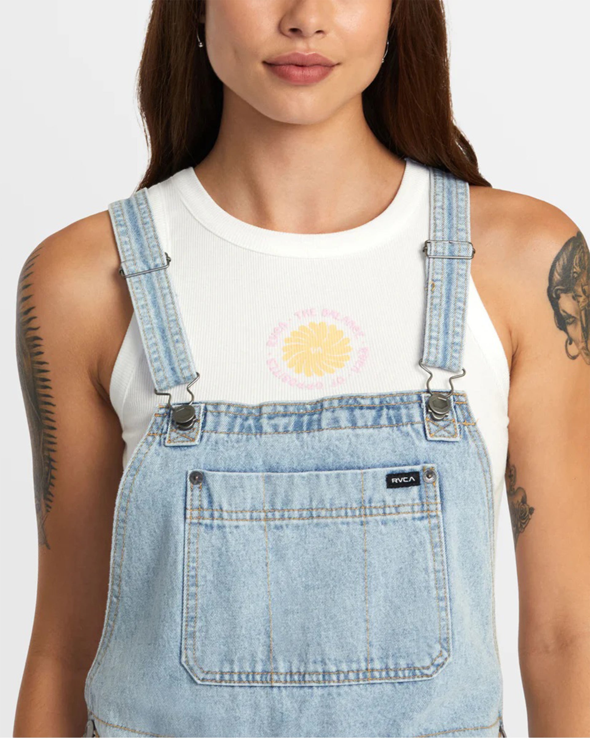 Succession Short Denim Overalls