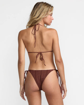 RVCA Women's Sweetness Halter Tri Bikini Top - Mocha