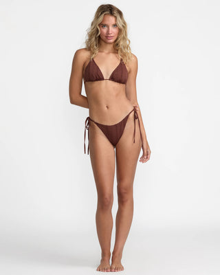 RVCA Women's Sweetness Halter Tri Bikini Top - Mocha