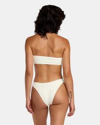 RVCA Women's Sweetness Medium French Bikini Bottom - Vanilla Latte