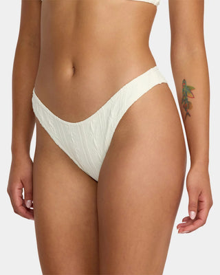 RVCA Women's Sweetness Medium French Bikini Bottom - Vanilla Latte