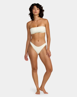RVCA Women's Sweetness Medium French Bikini Bottom - Vanilla Latte
