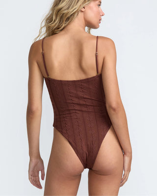RVCA Women's Sweetness Tubular One Piece Swimsuit - Mocha