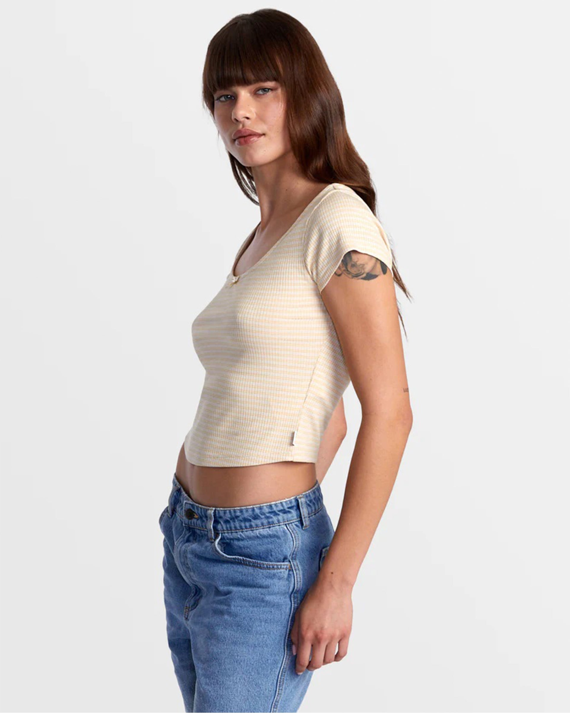 RVCA Women's Sweet Wide Rib T-Shirt