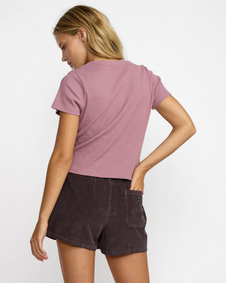 RVCA Women's That Balance Baby Tee - Winter Orchid