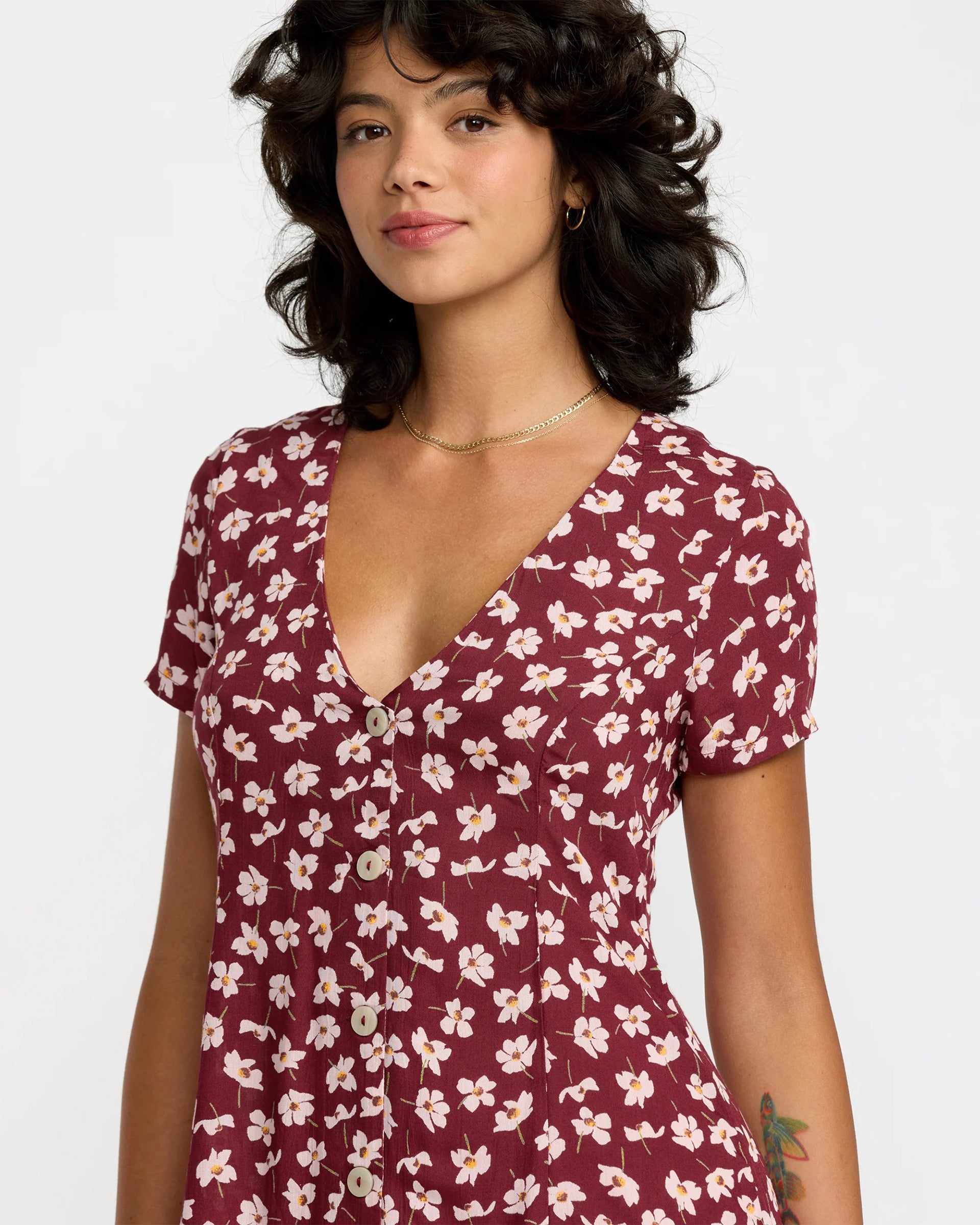 RVCA Women's Understated Dress - Cranberry