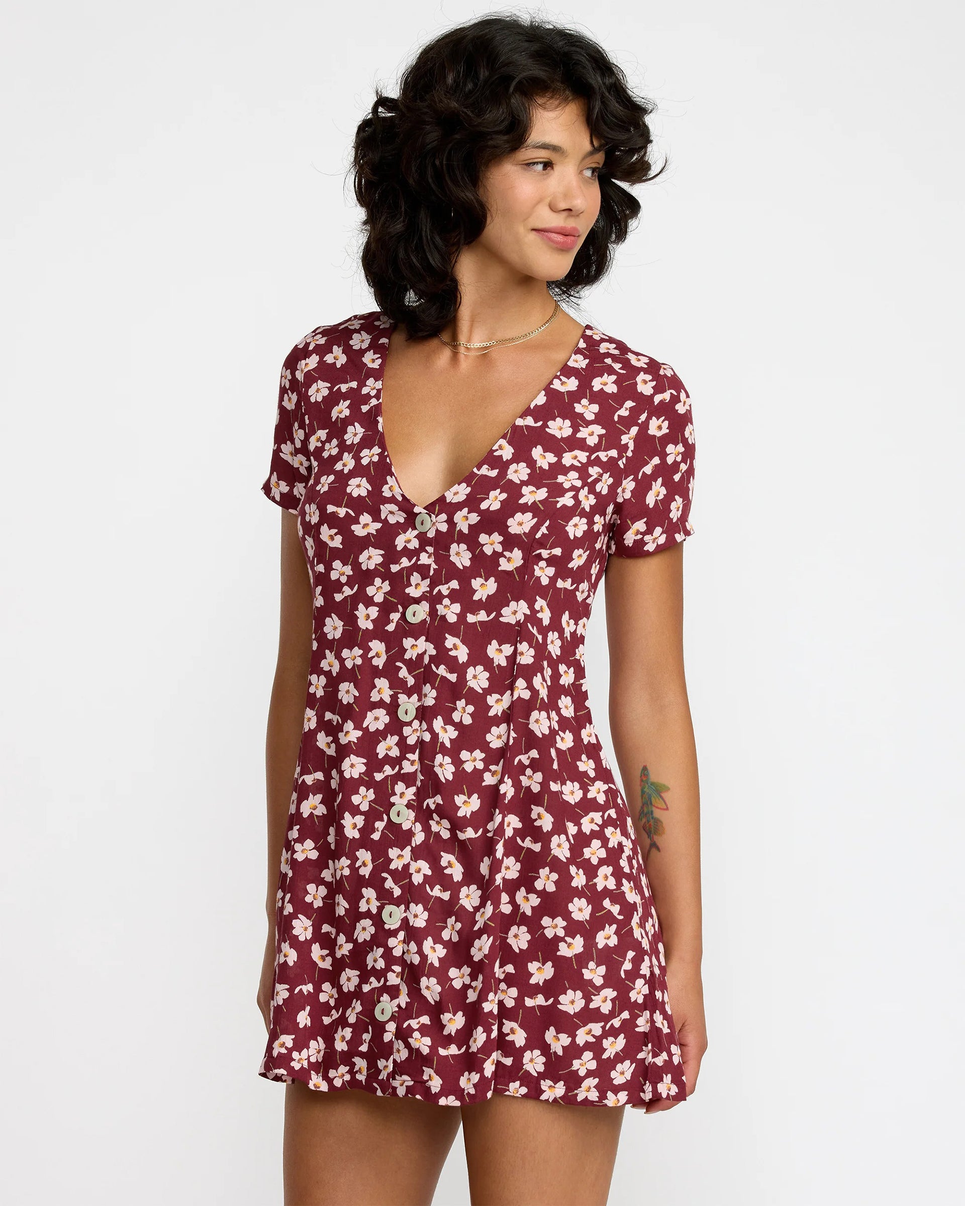 RVCA Women's Understated Dress - Cranberry