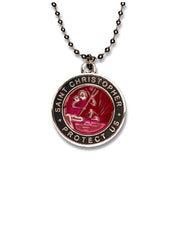 St. Christopher Necklace - Red/ Black