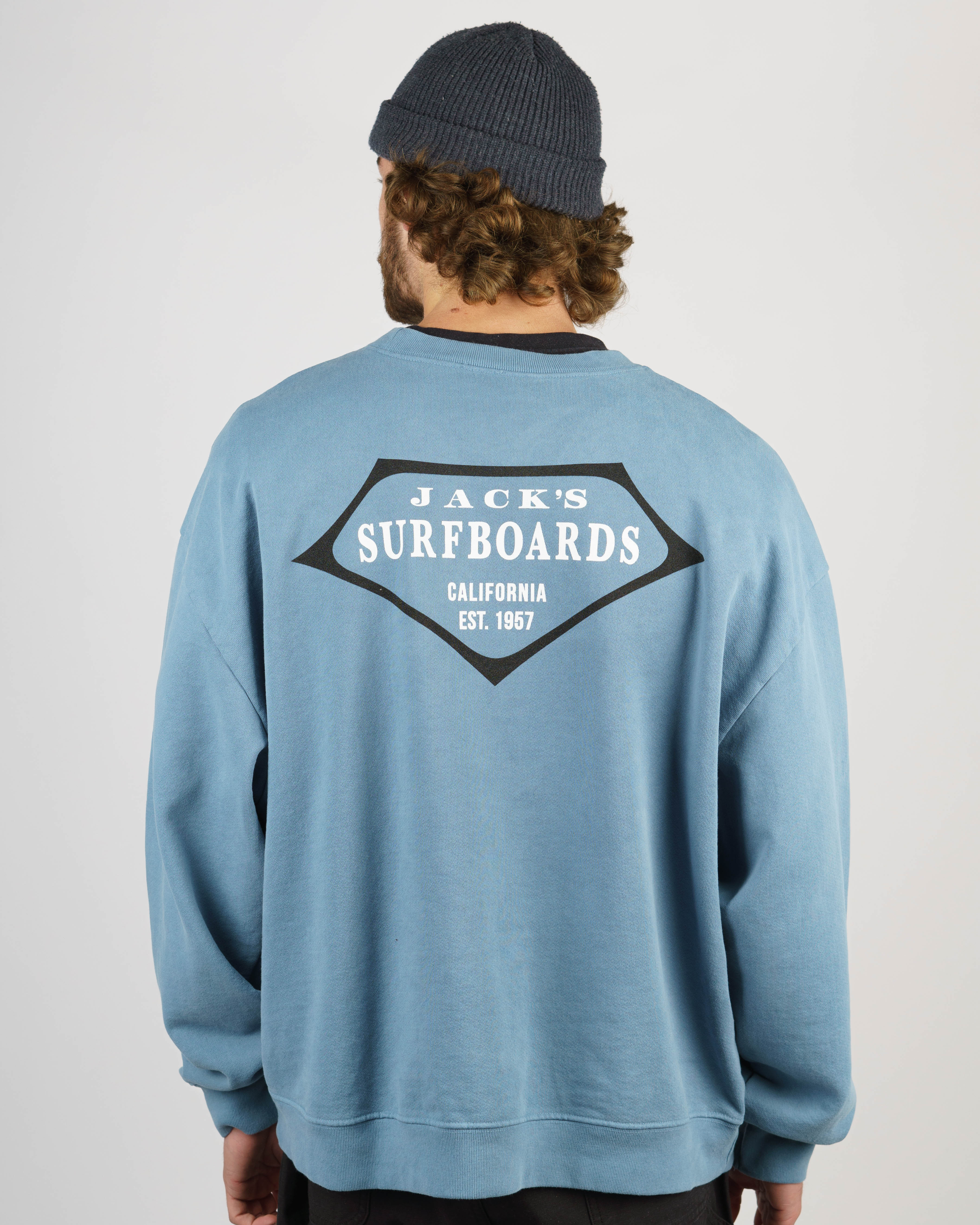 Retro Lam Heavyweight Crewneck - Blue – Jack's Surfboards