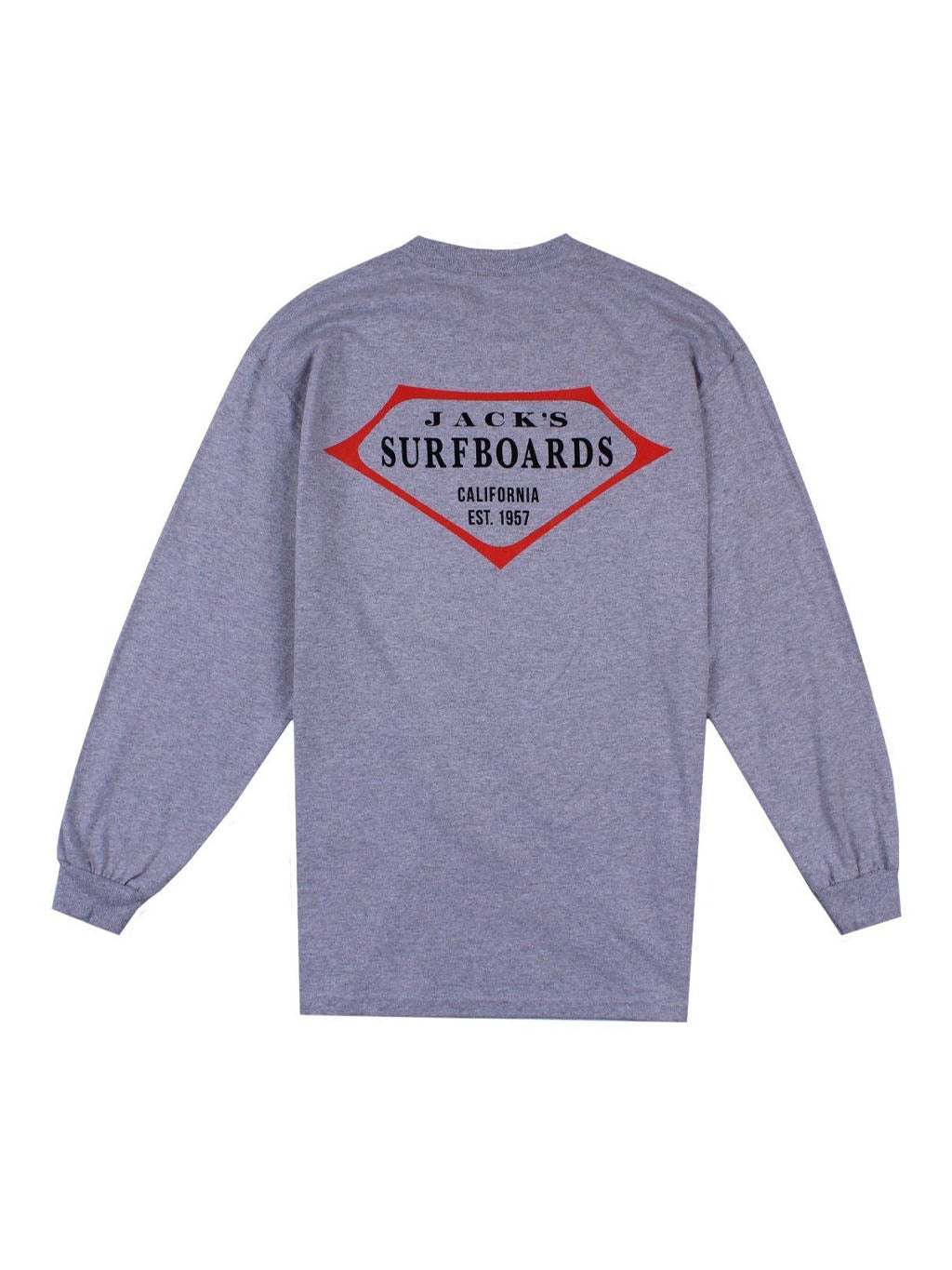 Jack's Surfboards Retro Lam Long Sleeve Tee - Athletic Heather Grey