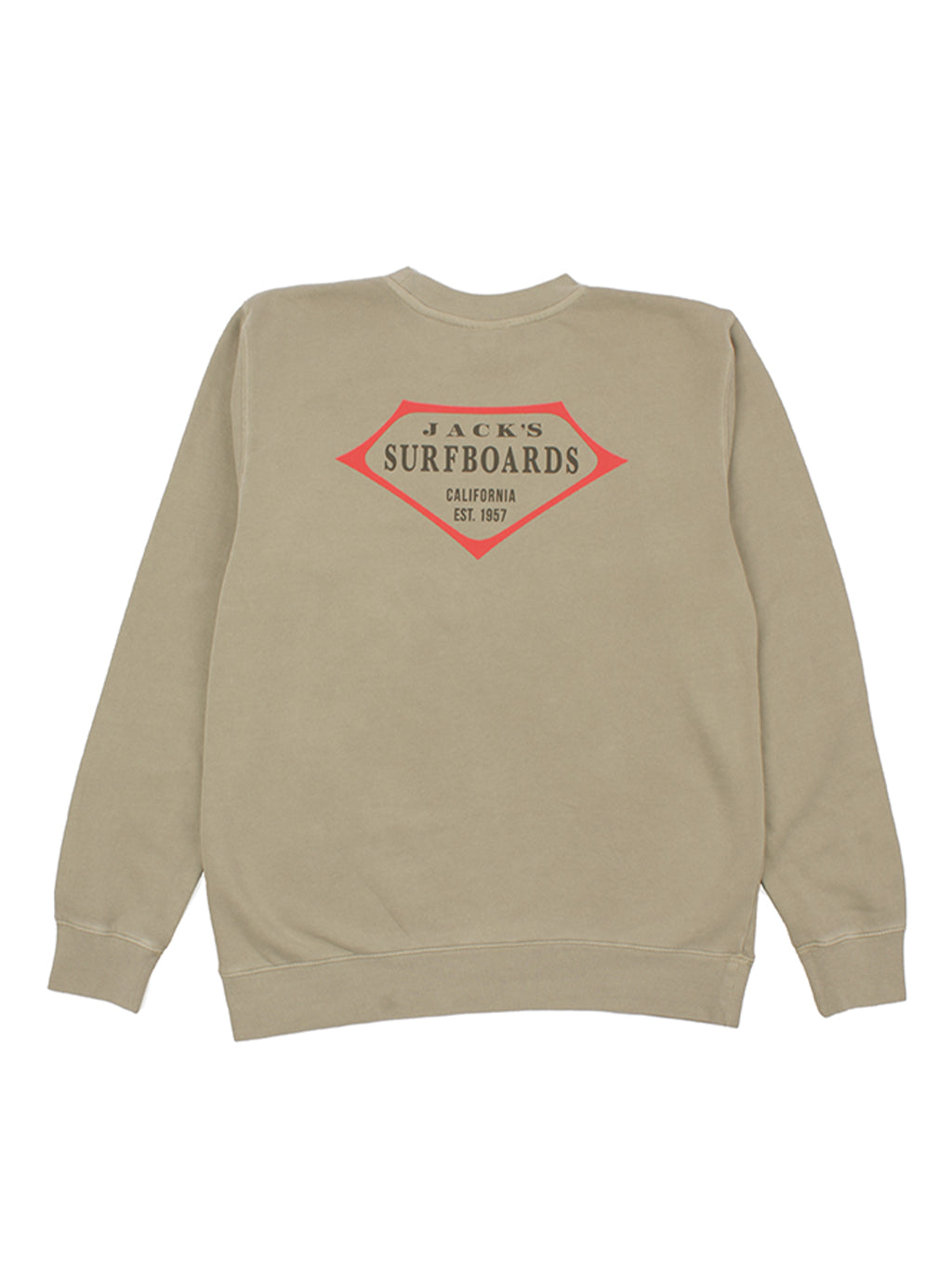 Retro Lam Pigment Crewneck Sweatshirt - Cement/Red