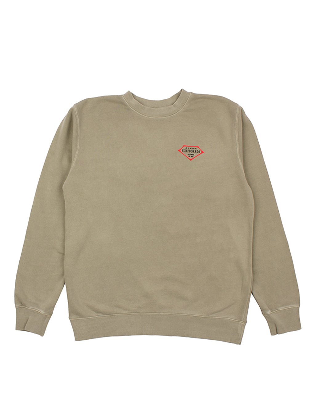 Retro Lam Pigment Crewneck Sweatshirt - Cement/Red