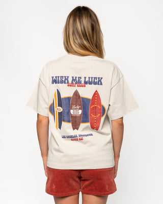 Wish Me Luck Women's Retro Surf Club Short Sleeve T-Shirt - Heather Grey