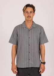 Rusty Men's Down The Line Short Sleeve Shirt- Charcoal