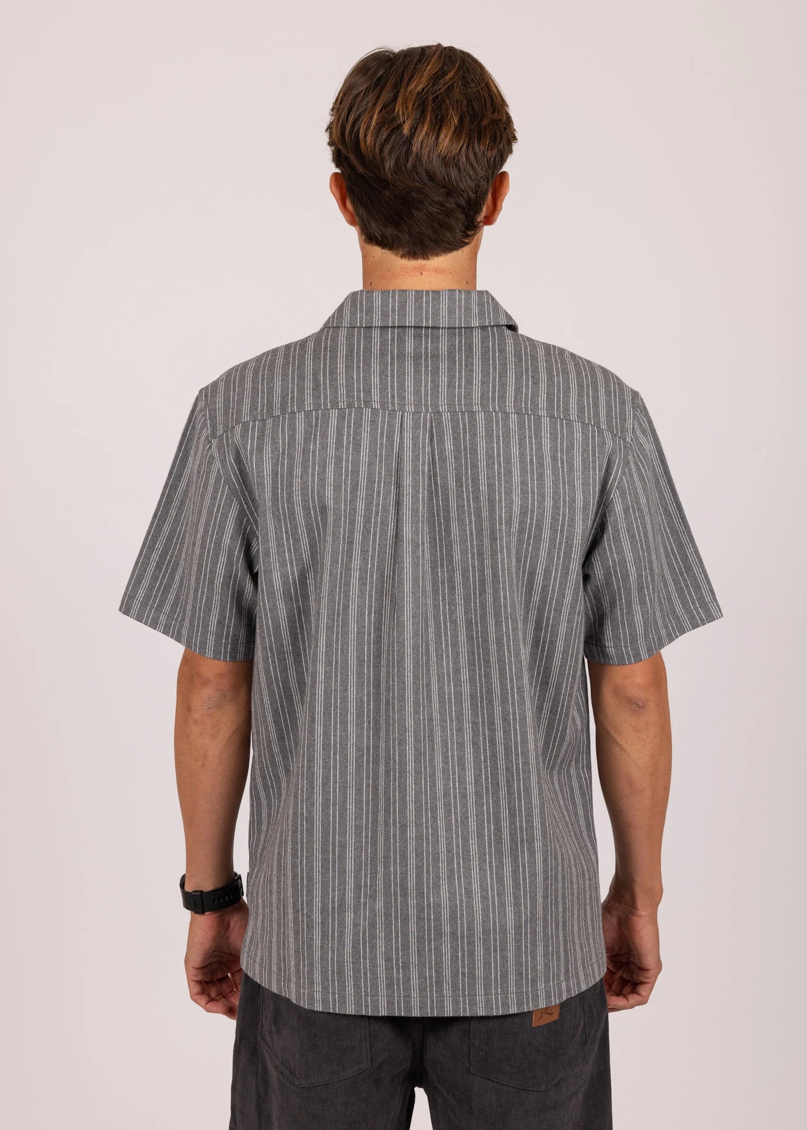 Rusty Men's Down The Line Short Sleeve Shirt- Charcoal