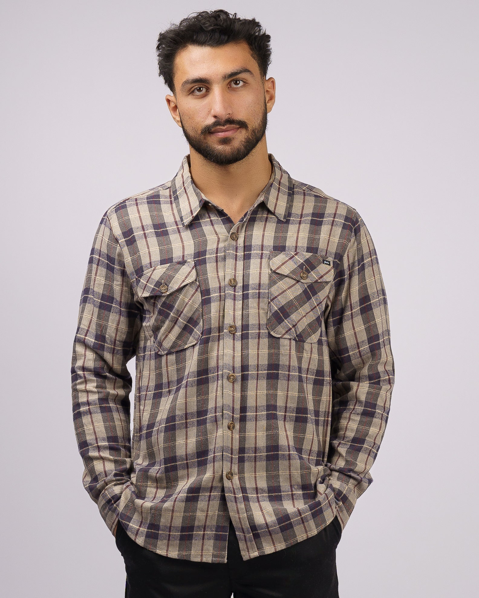 Ruffin L/S Flannel - Navy 