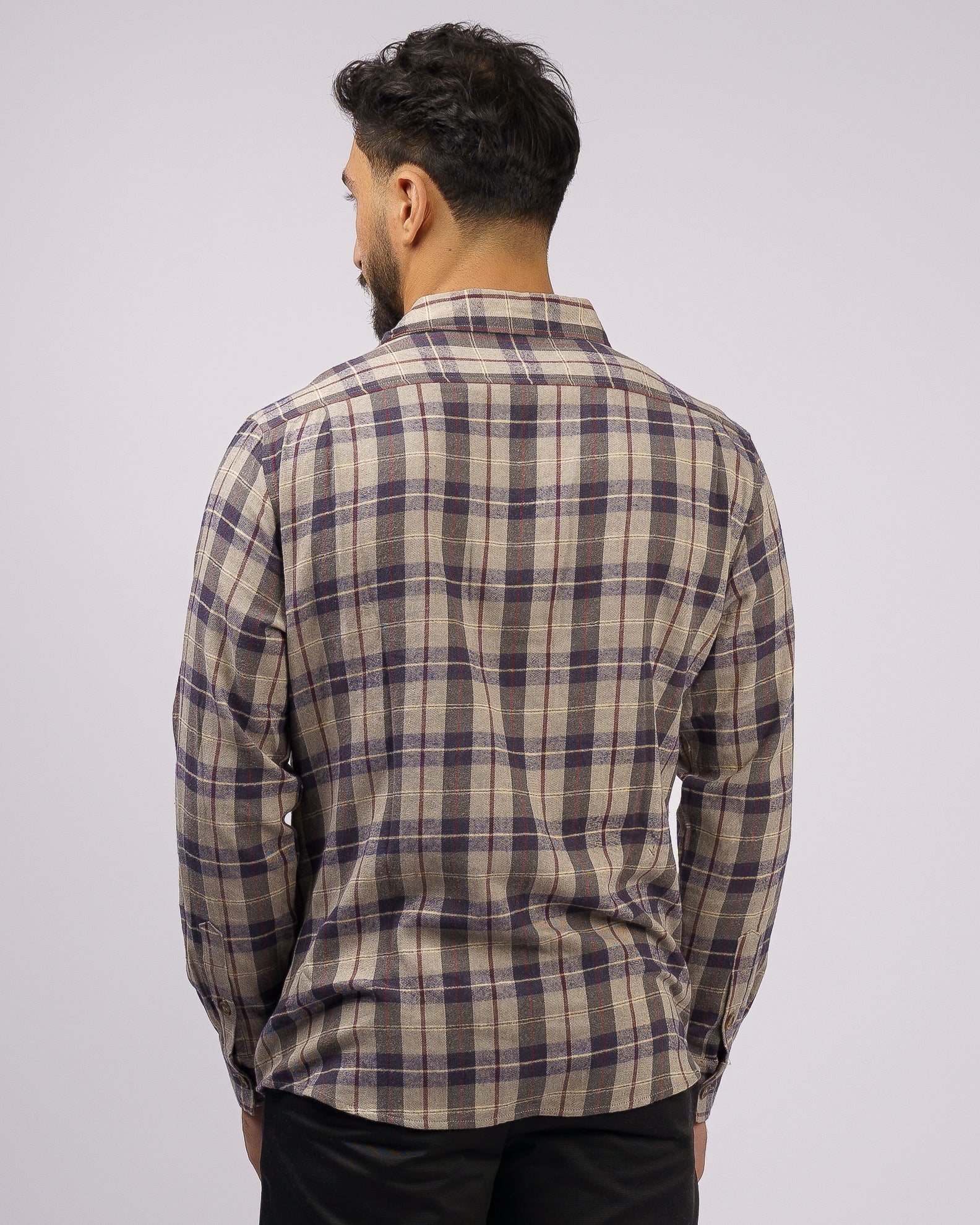 Ruffin L/S Flannel - Navy 