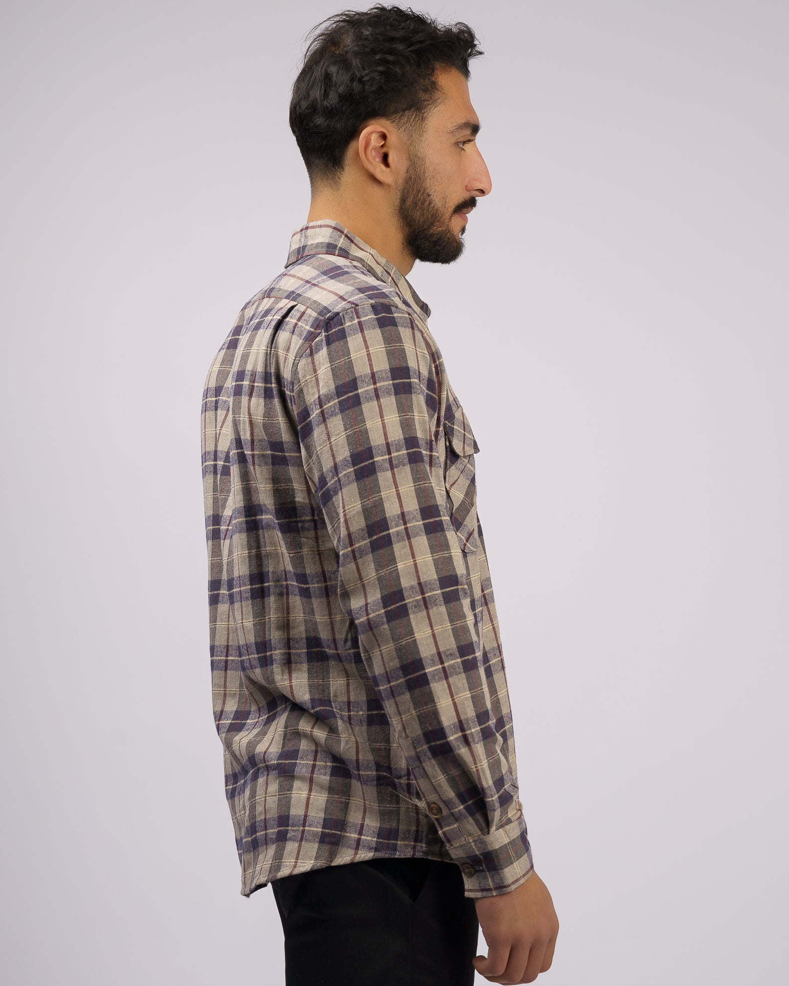 Ruffin L/S Flannel - Navy 