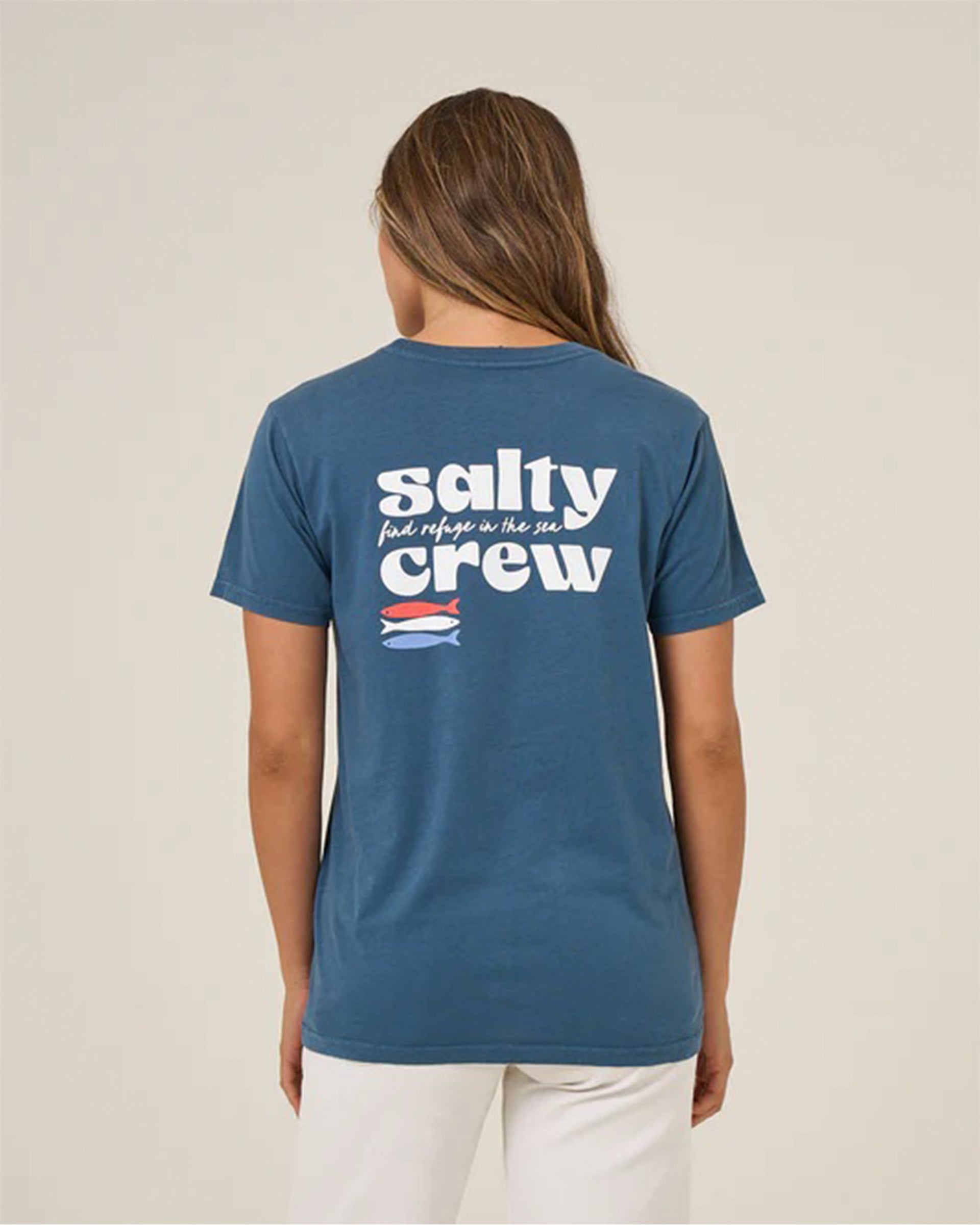 Salty Crew Women's American Catch Boyfriend Short Sleeve T-Shirt - Midnight Navy