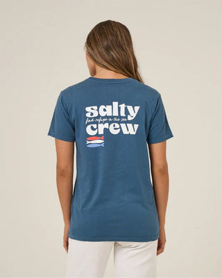 Salty Crew Women's American Catch Boyfriend Short Sleeve T-Shirt - Midnight Navy