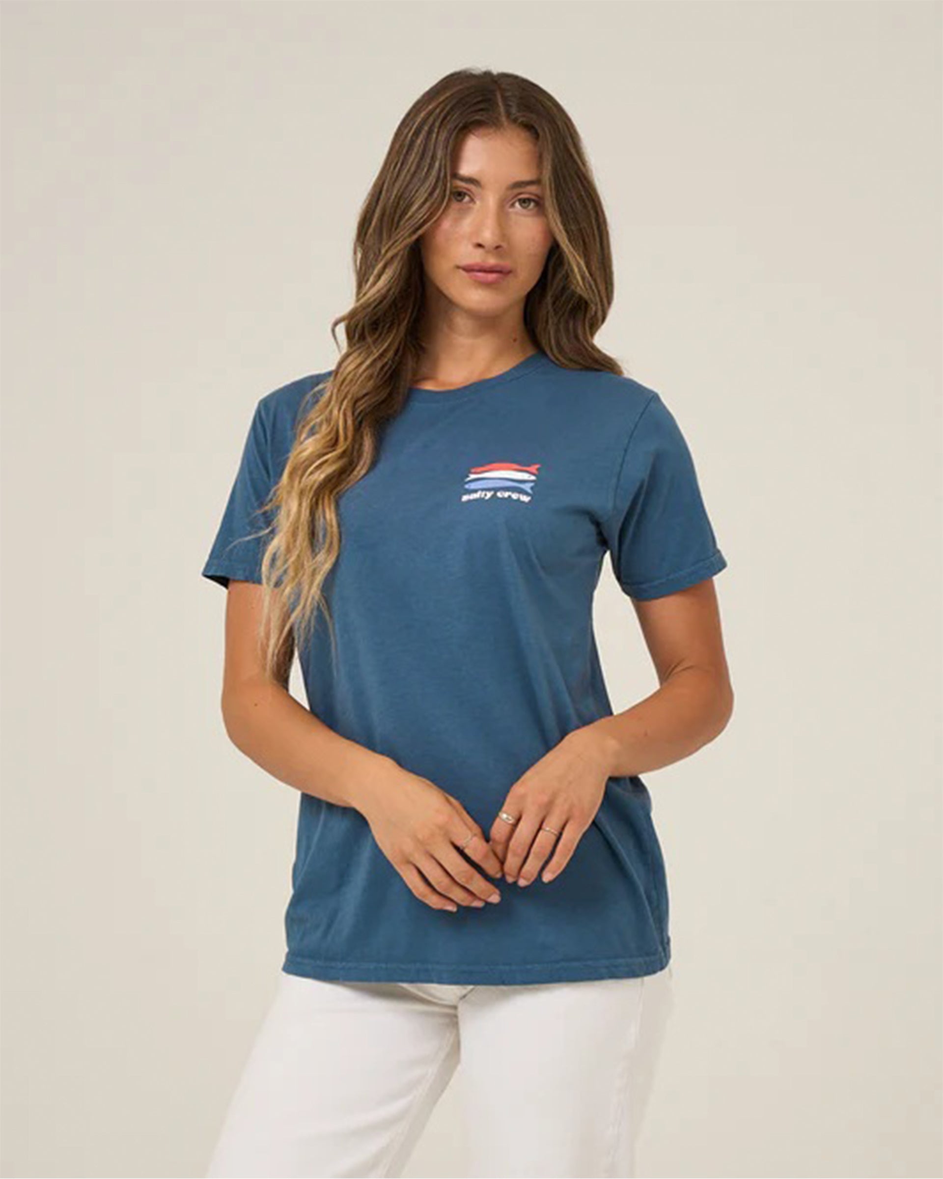 Salty Crew Women's American Catch Boyfriend Short Sleeve T-Shirt - Midnight Navy