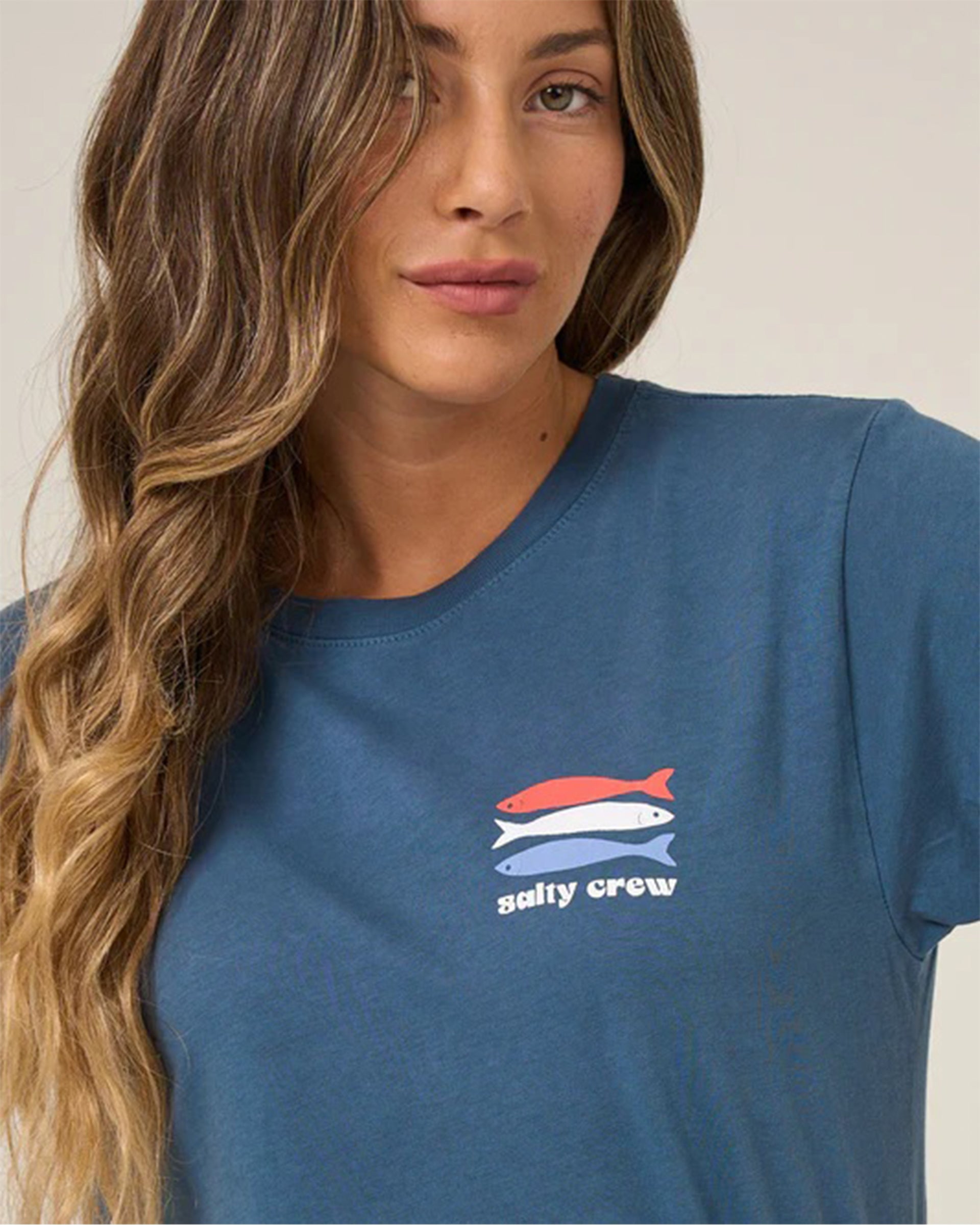 Salty Crew Women's American Catch Boyfriend Short Sleeve T-Shirt - Midnight Navy