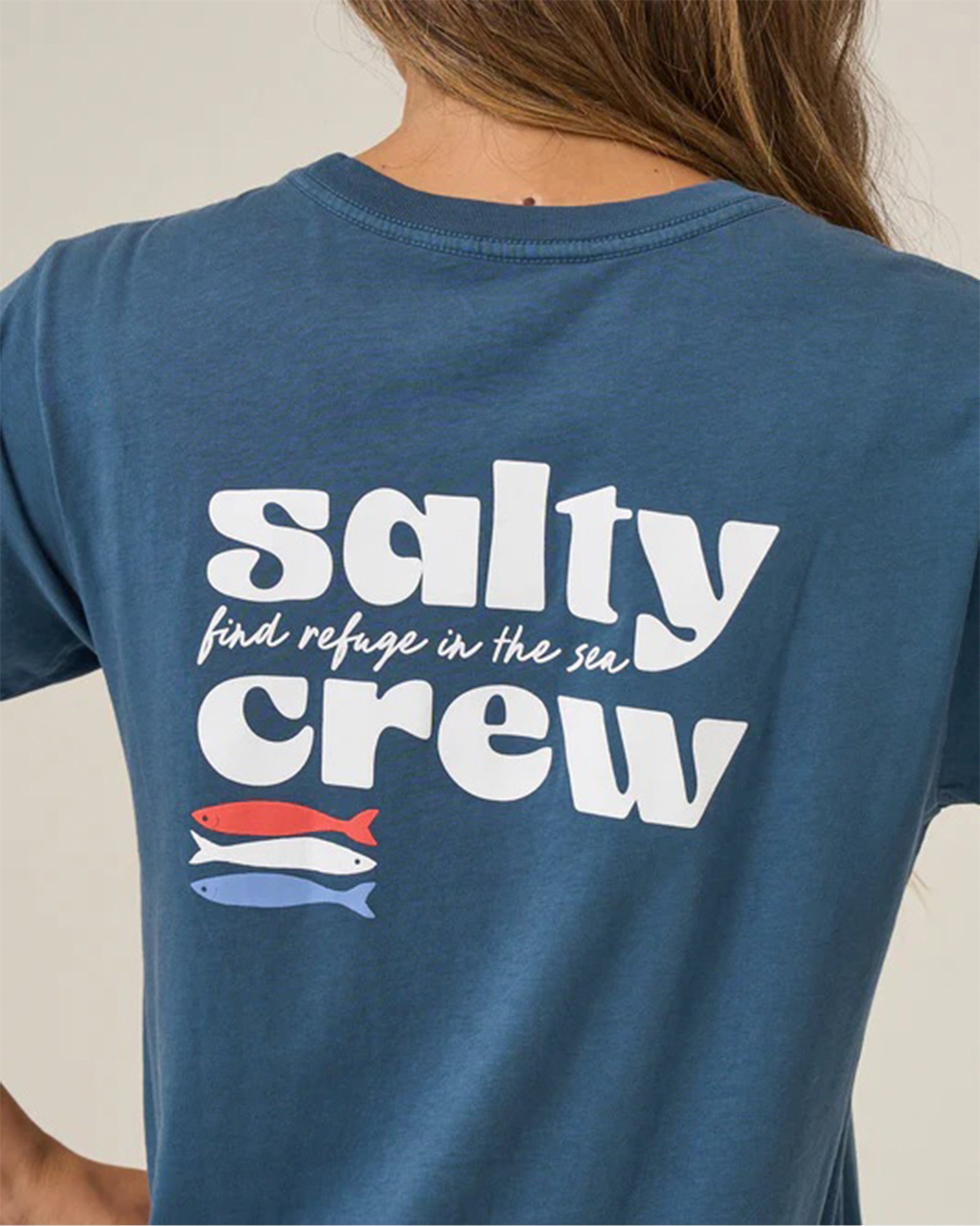 Salty Crew Women's American Catch Boyfriend Short Sleeve T-Shirt - Midnight Navy