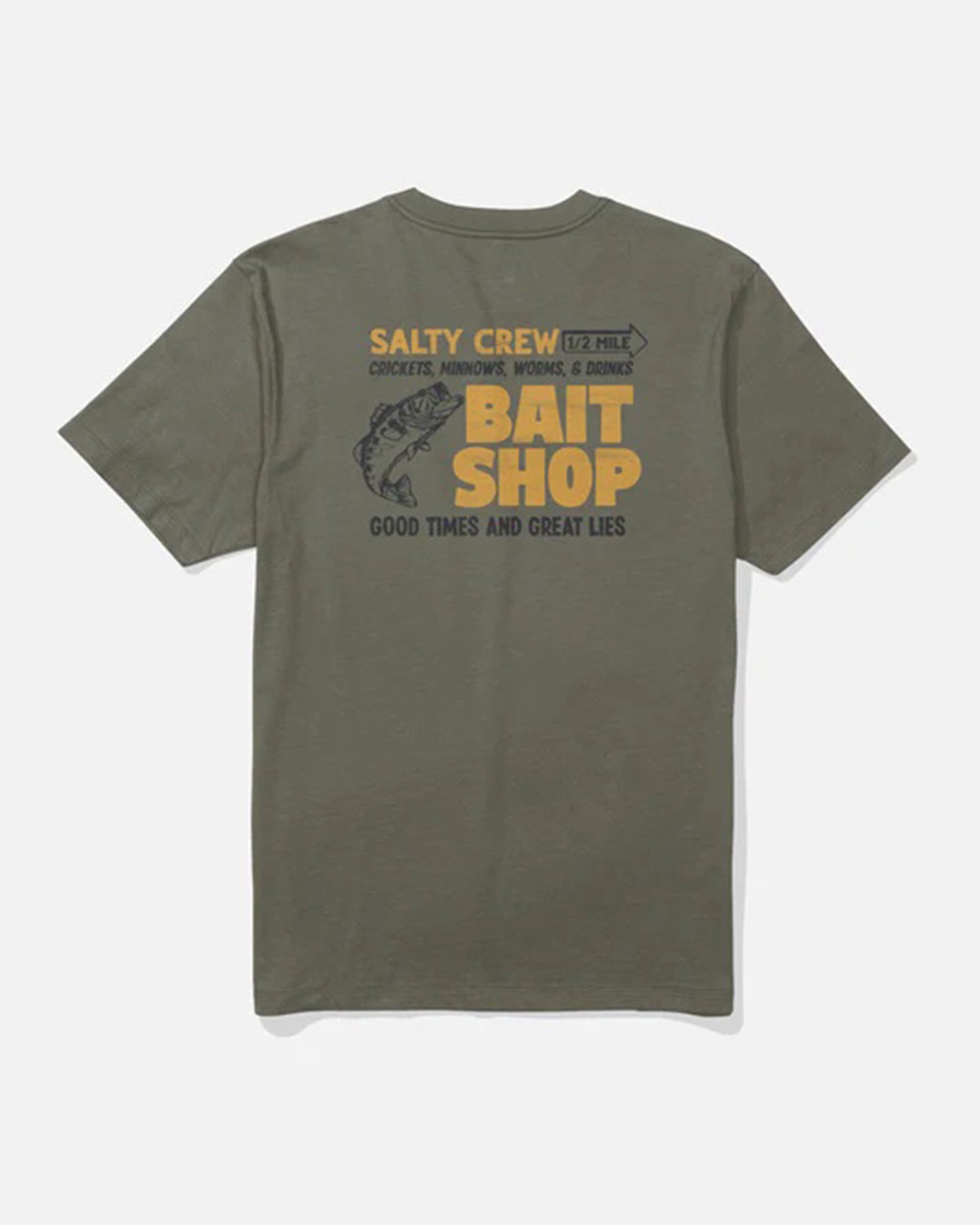 Salty Crew Bait Shop Short Sleeve T-Shirt - Dusty Olive